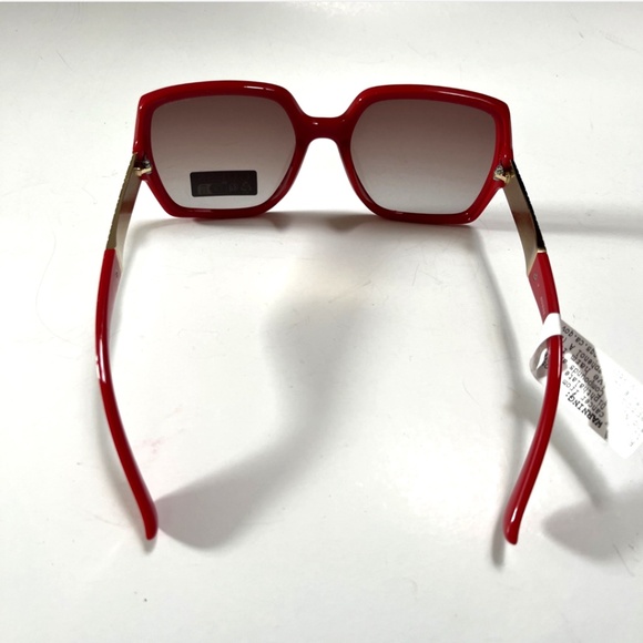 New GUESS Oversized Square Sunglasses GO00031 Acetate Embossed Red Gold